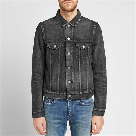 yves saint laurent coat men|Saint Laurent black denim jacket.